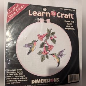 Dimensions Learn-A-Craft Counted Cross Stitch Kit 72407 Hummingbird Duo New 6"